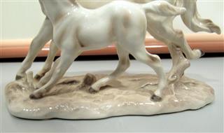 PAIR ECHT ALTMAN PROCELAIN GALLOPING HORSES - ONE PAIR 8